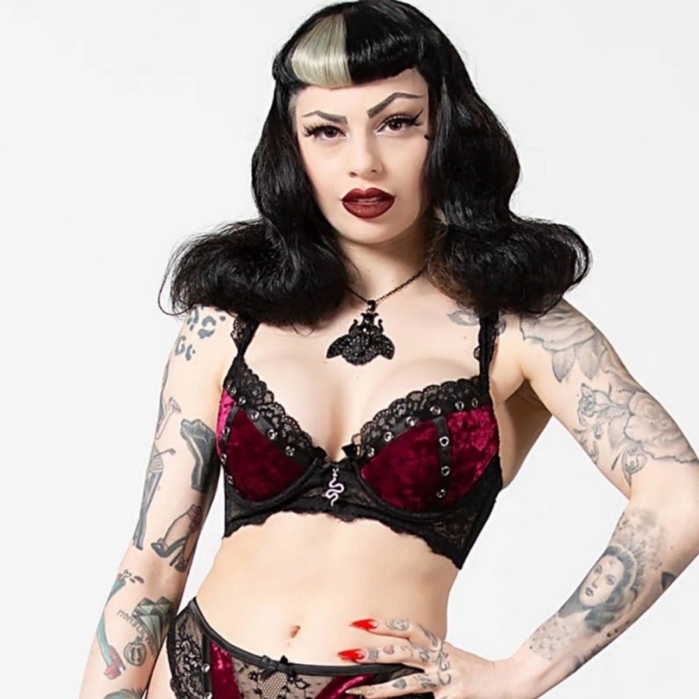 Killstar Velvet Goth Sacred Spiral Bra